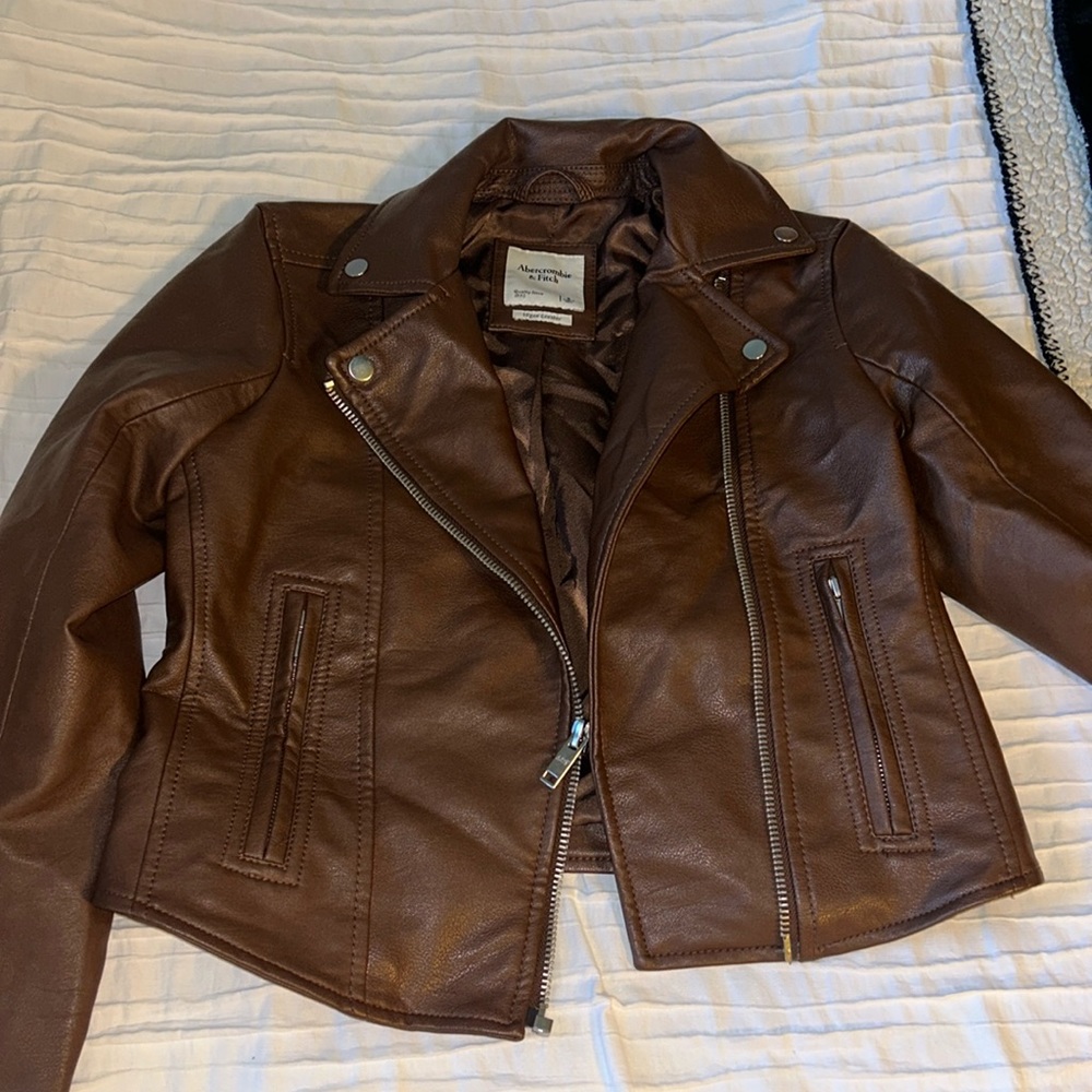 Brown leather jacket